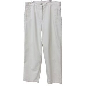 Christopher & Banks White Stretch Straight Leg Pants Size 14 Mid Rise